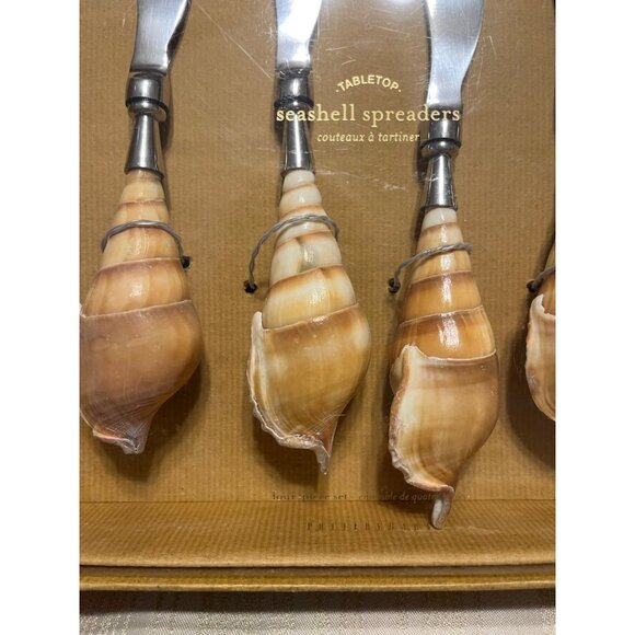 Pottery Barn Cheese Spreader Shell Handle, Set Of 4 new